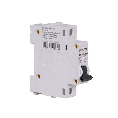 Disjuntor Monopolar SHB GII C0 10A - Soprano