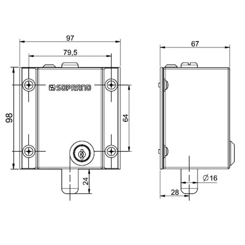 Trava Elétrica 220V com Protetor Térmico Prata - Soprano