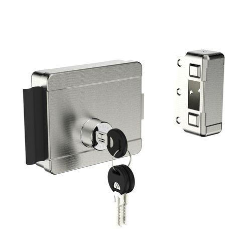 Fechadura Elétrica12V Bipartido PK ROS40 Inox Escovado - Soprano