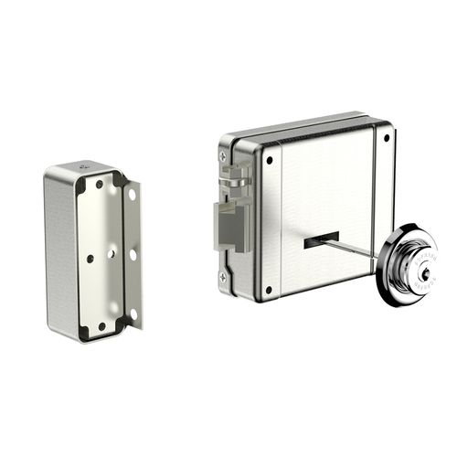 Fechadura Elétrica 12V Bipartido PY ROS40 Inox Escovado - Soprano
