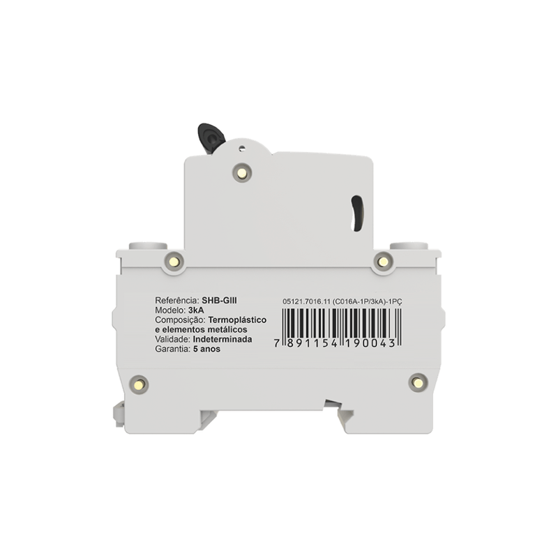 Disjuntor Residencial 1 Polo SHB - GIII - 016A - Soprano-1754422969052