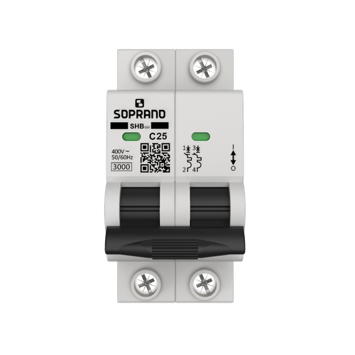 Minidisjuntor Residencial 2 Polos SHB GIII 025A - Soprano