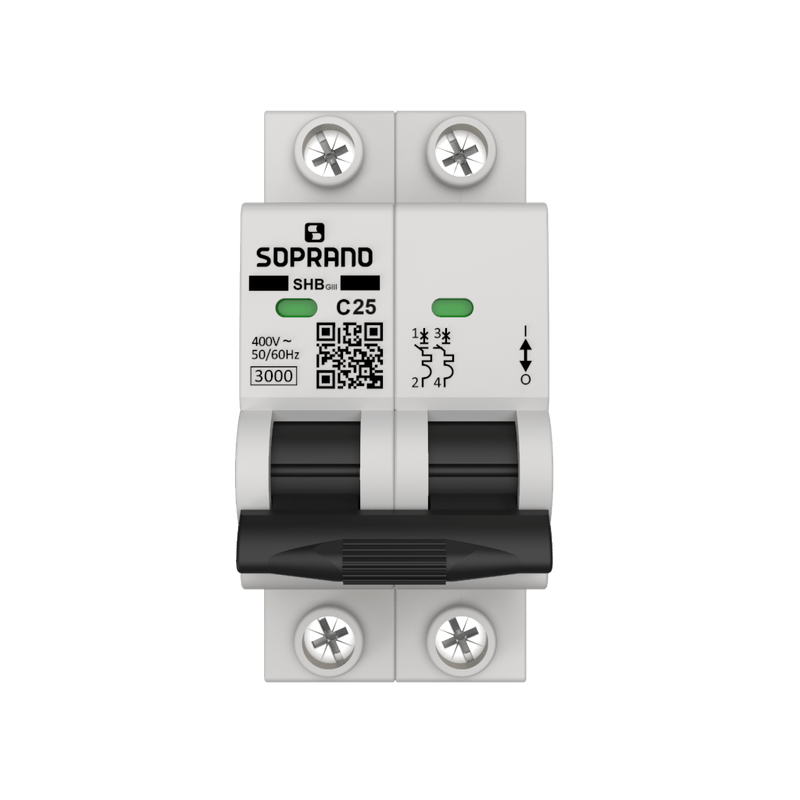 Disjuntor Residencial 2 Polos SHB - GIII - 025A - Soprano-1754424264890