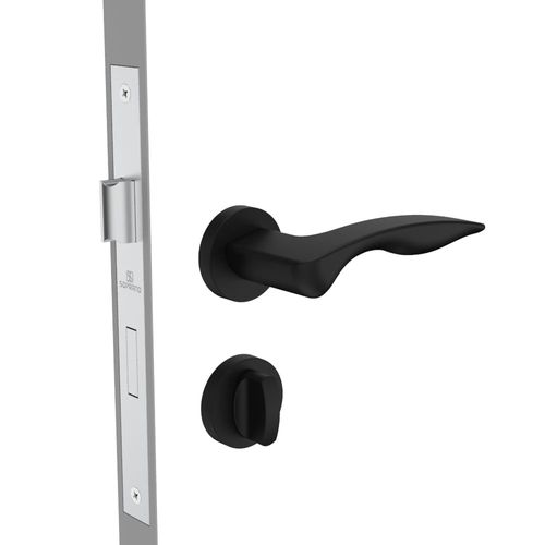 Fechadura Banheiro 55x78 ROS59 Preto Fosco Presto -  Soprano