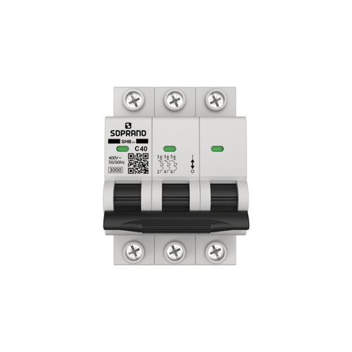 Minidisjuntor Residencial 3 Polos SHB - GIII - 040A - Soprano