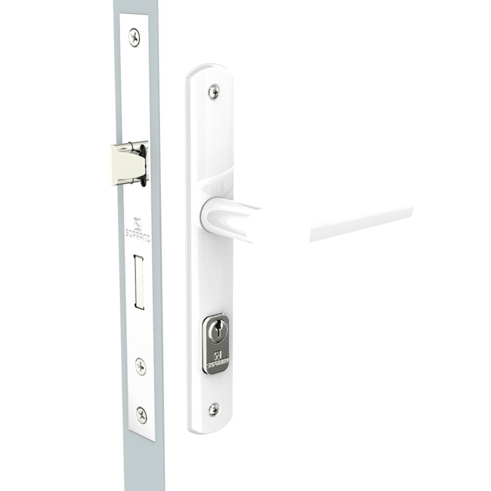 Fechadura Externa Perfil Estreito 27x53 ESP15 PY43 Branco Popline