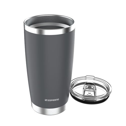 Copo Térmico de Inox com Tampa 500 ml Cinza Everest Soprano