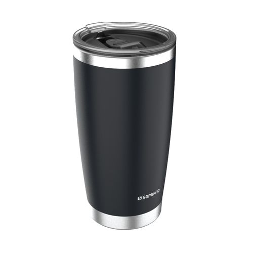 Copo Térmico de Inox com Tampa 500 ml Preto Everest Soprano