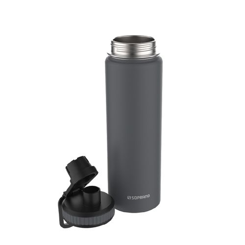 Garrafa Térmica de Inox 650 ml Cinza Everest - Soprano