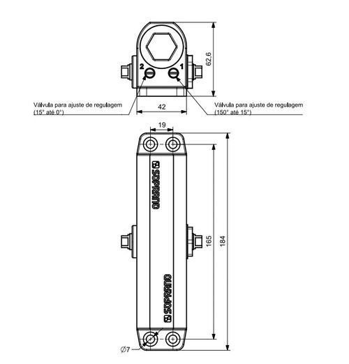 Mola Aérea Hidráulica Força 2 Porta De 25 Kg a 45 Kg Branco A530 - Soprano