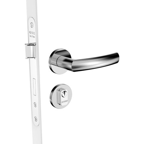 Fechadura Externa 40x53 ROS22 PY53 Oval Inox Escovado Jurerê - Soprano