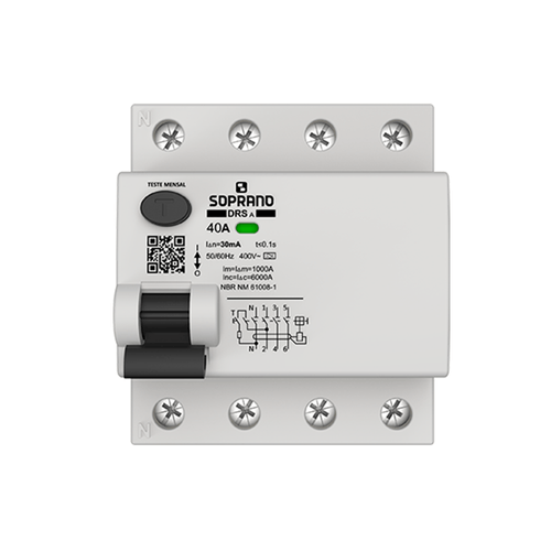 Interruptor Diferencial Residual DRS-A 4 Polos 40A - Soprano