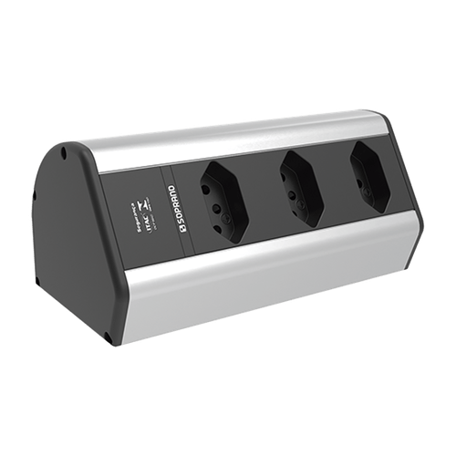 Caixa de Tomada Sobrepor Horizontal 3 Módulos de Tomada Prata - Soprano