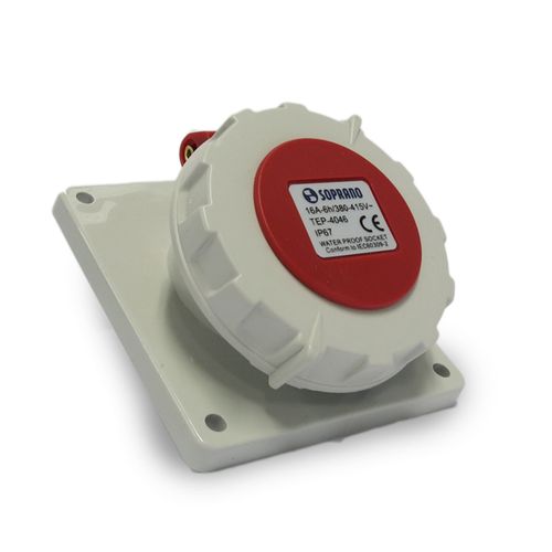 Tomada de Embutir TEP-3049 16A 2P+T 415 Vca IP67 9h - Soprano