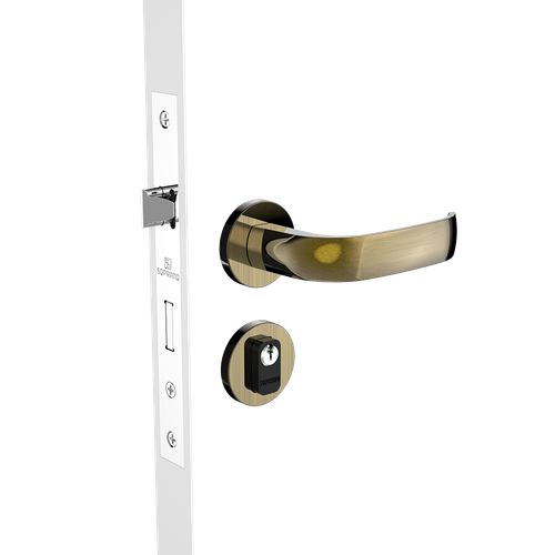 Fechadura Externa 40x53 ROS22 PY53 Antique Brass Ícaro - Soprano