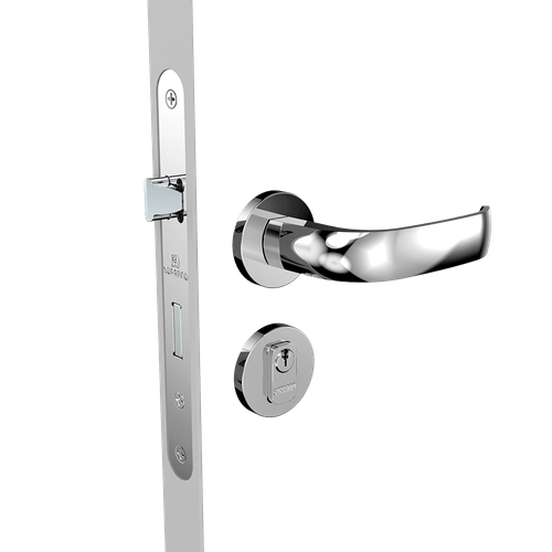 Fechadura Externa 40x53 ROS22 PY53 Oval Cromado Ícaro - Soprano