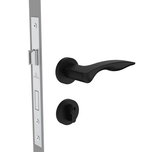 Fechadura Externa 55x72 ROS59 PY75 Preto Fosco Presto - Soprano