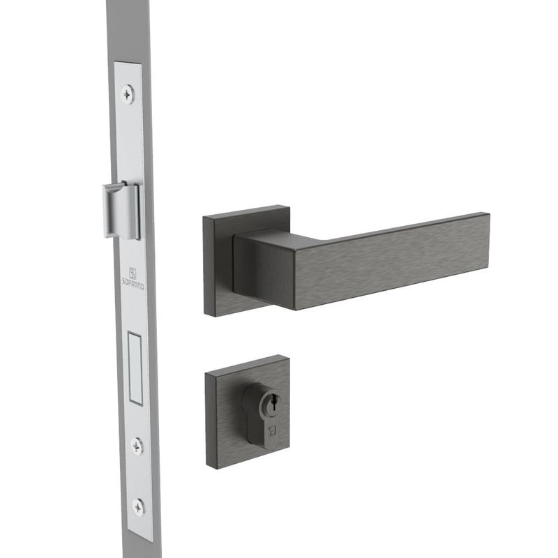 Fechadura Externa 55x72 ROS60 PY75 Grafite Adaggio - Soprano - Soprano