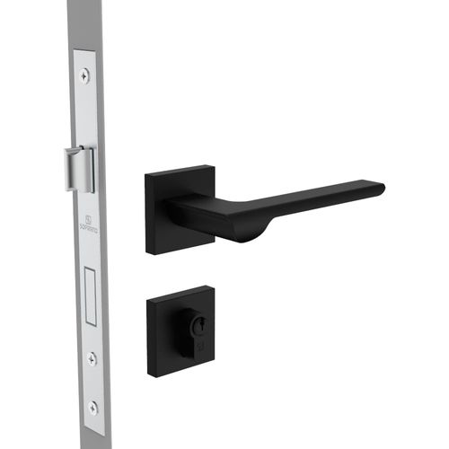 Fechadura Externa 55x72 ROS60 PY75 Preto Fosco Vivace - Soprano