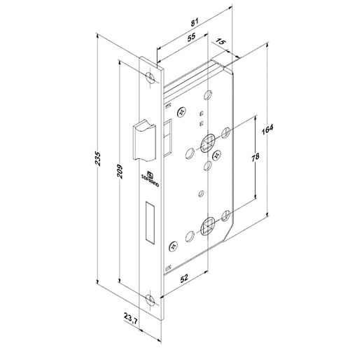 Fechadura Banheiro 55x78 ROS60 Acetinado Adaggio - Soprano