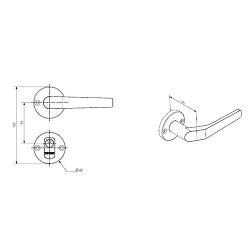 Fechadura Externa 40x53 ROS23 PY53 Cromado Popline - Soprano