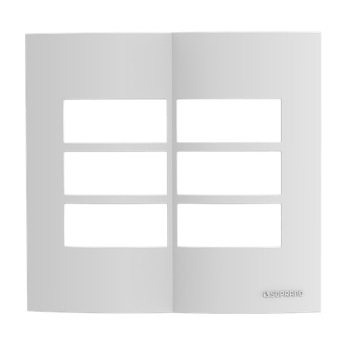 Placa 4x4 6 Módulos Branco Brava! Up - Soprano